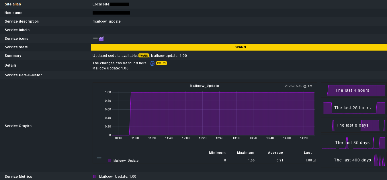 Long check output